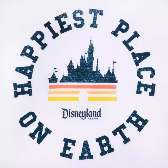 NWT Disneyland Happiest Place on Earth Ringer T-Shirt Adults Large - Picture 2 of 9